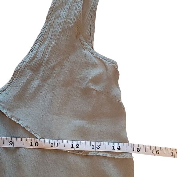 Free People Intimately Top Womens XS Grey Green Crinkle Boho - Picture 8 of 10